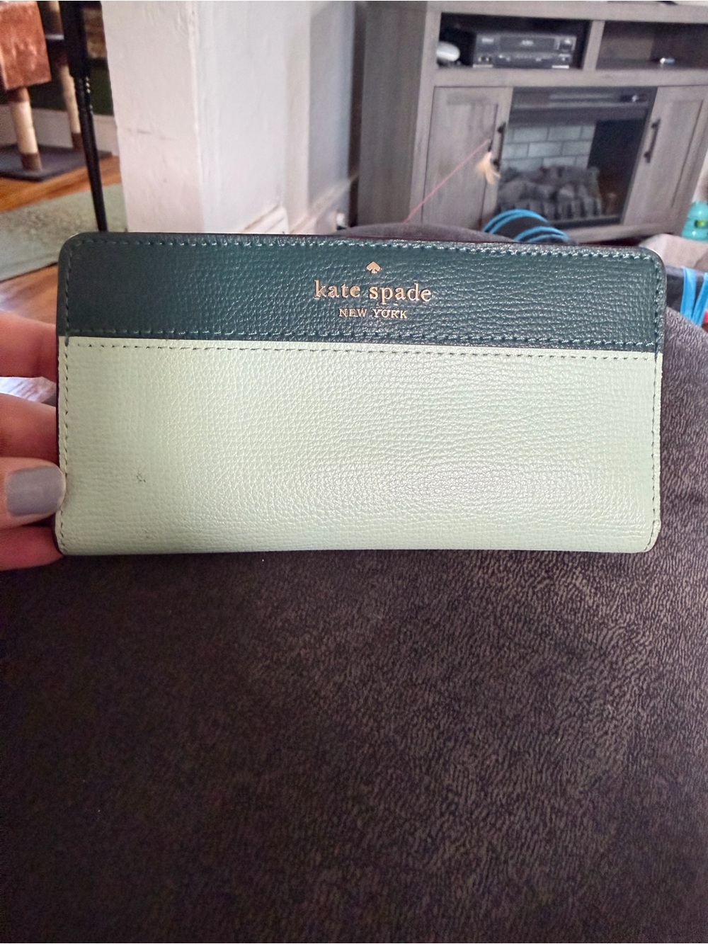 kate spade Two-Tone Green Leather Wallet